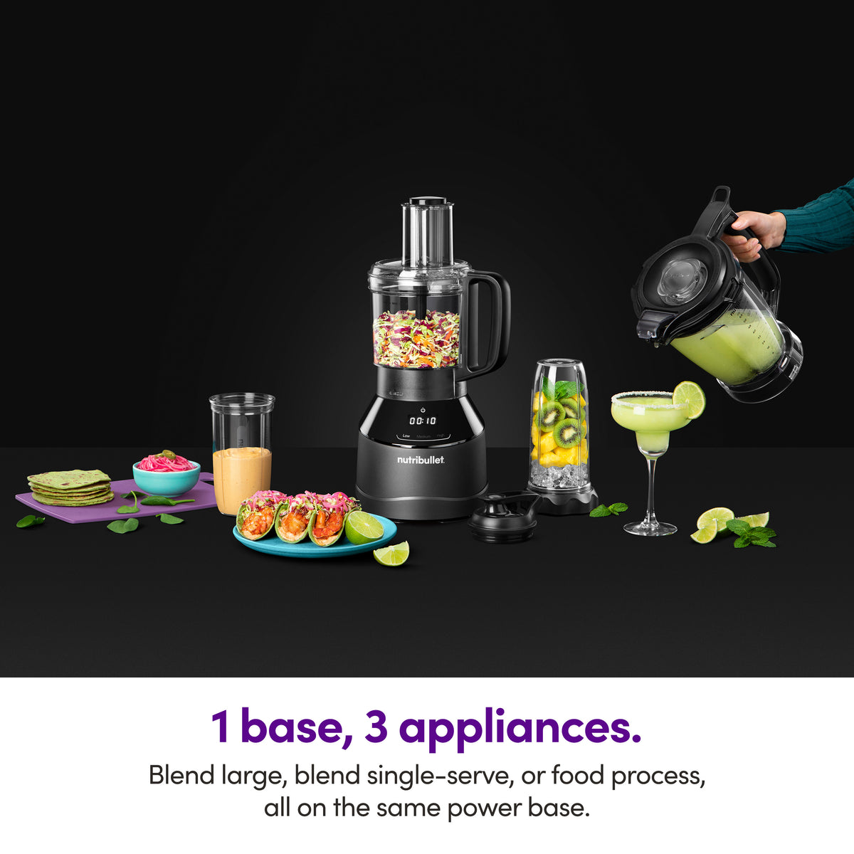 nutribullet® Triple Prep System – Blender, Food Processor & Personal Blender Combo
